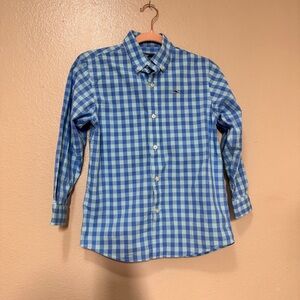 Vineyard Vines Blue and White Checkered boys shirt